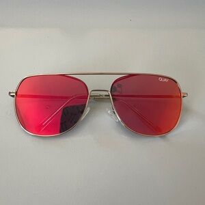 Quay Australia Red Aviator Sunglasses